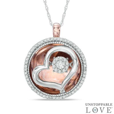 1/4 CT. T.w. Diamond Heart Pendant in 10K Two-Tone Gold