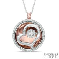 1/4 CT. T.w. Diamond Heart Pendant in 10K Two-Tone Gold