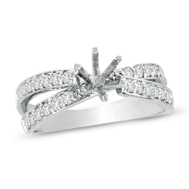 1/2 CT. T.w. Diamond Split Shank Semi-Mount in 14K White Gold