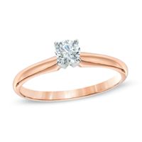 1/3 CT. Diamond Solitaire Engagement Ring in 14K Rose Gold