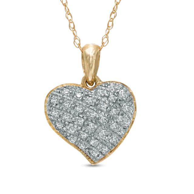 1/8 CT. T.w. Diamond Heart Pendant in 10K Gold