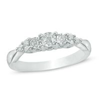 1/5 CT. T.w. Diamond Three Stone Tri-Sides Ring in 10K White Gold