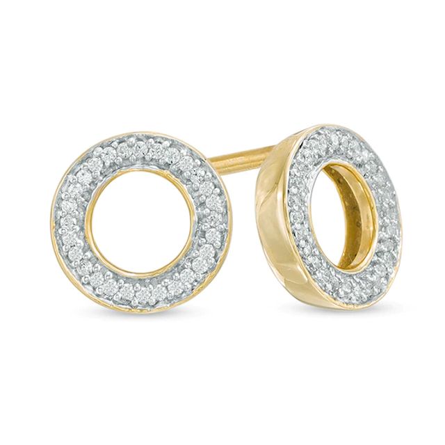 1/10 CT. T.w. Diamond Circle Stud Earrings in 10K Gold