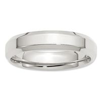 Men's 5.0mm Bevel Edge Comfort Fit Wedding Band in Sterling Silver