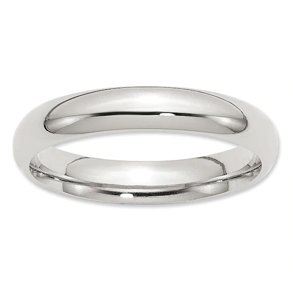 Zales Men's 4.0mm Comfort-Fit Wedding Band in Sterling Silver