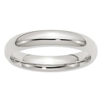 Men's 4.0mm Comfort-Fit Wedding Band in Sterling Silver