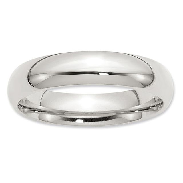 Men's 5.0mm Comfort Fit Wedding Band Sterling Silver