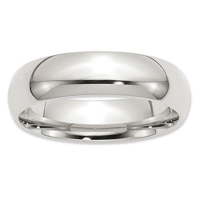 Ladies' 6.0mm Comfort Fit Wedding Band in Sterling Silver