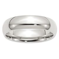 Ladies' 6.0mm Comfort Fit Wedding Band Sterling Silver