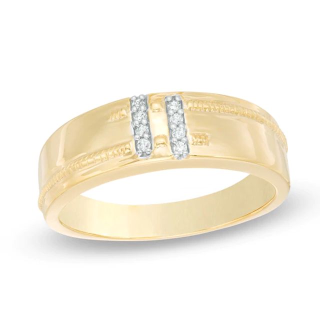 Men's Diamond Accent Wedding Band in 10K Gold