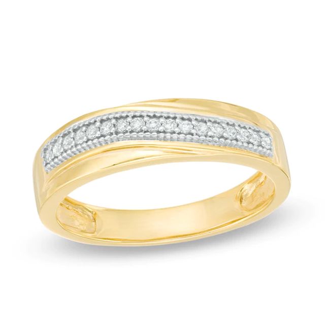 Men's 1/6 CT. T.w. Diamond Wedding Band in 10K Gold