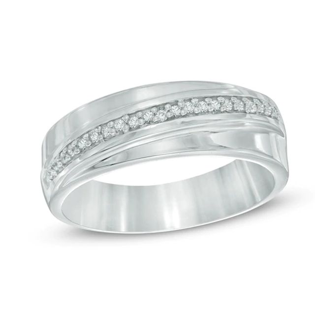 1/8 CT. T.w. Diamond Wedding Band in Sterling Silver