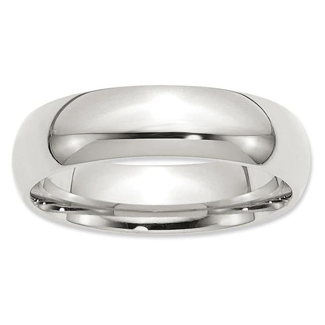 Men's 6.0mm Comfort Fit Wedding Band in Sterling Silver