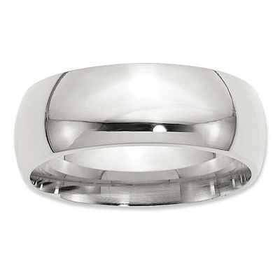 Men's 8.0mm Comfort Fit Wedding Band Sterling Silver