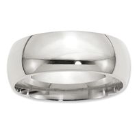 Men's 8.0mm Comfort Fit Wedding Band in Sterling Silver