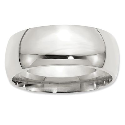 Men's 9.0mm Comfort Fit Wedding Band in Sterling Silver