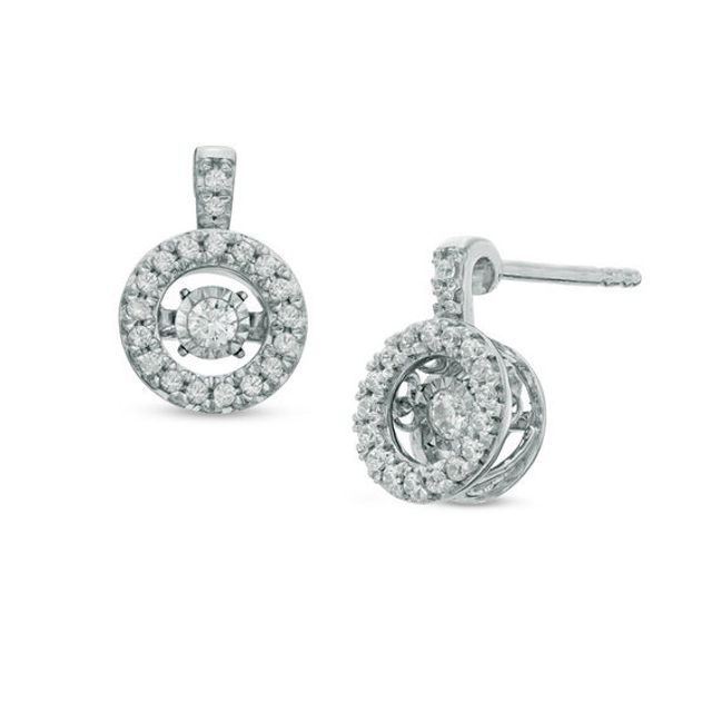 1/4 CT. T.w. Diamond Circular Stud Earrings in 10K White Gold