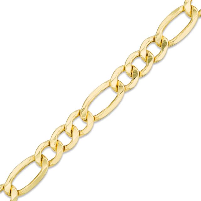 Men's 9.9mm Light Figaro Chain Bracelet in 10K Gold - 9.0"