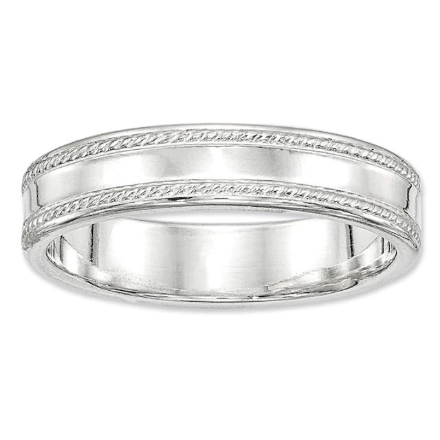 Zales Ladies' 5.0mm Comfort Fit Beaded Wedding Band in Sterling