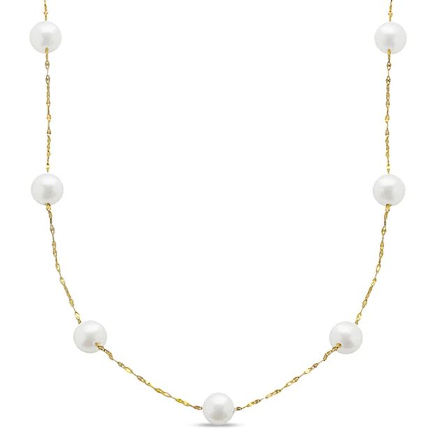 7.0-7.5mm White Freshwater Pearl Necklace