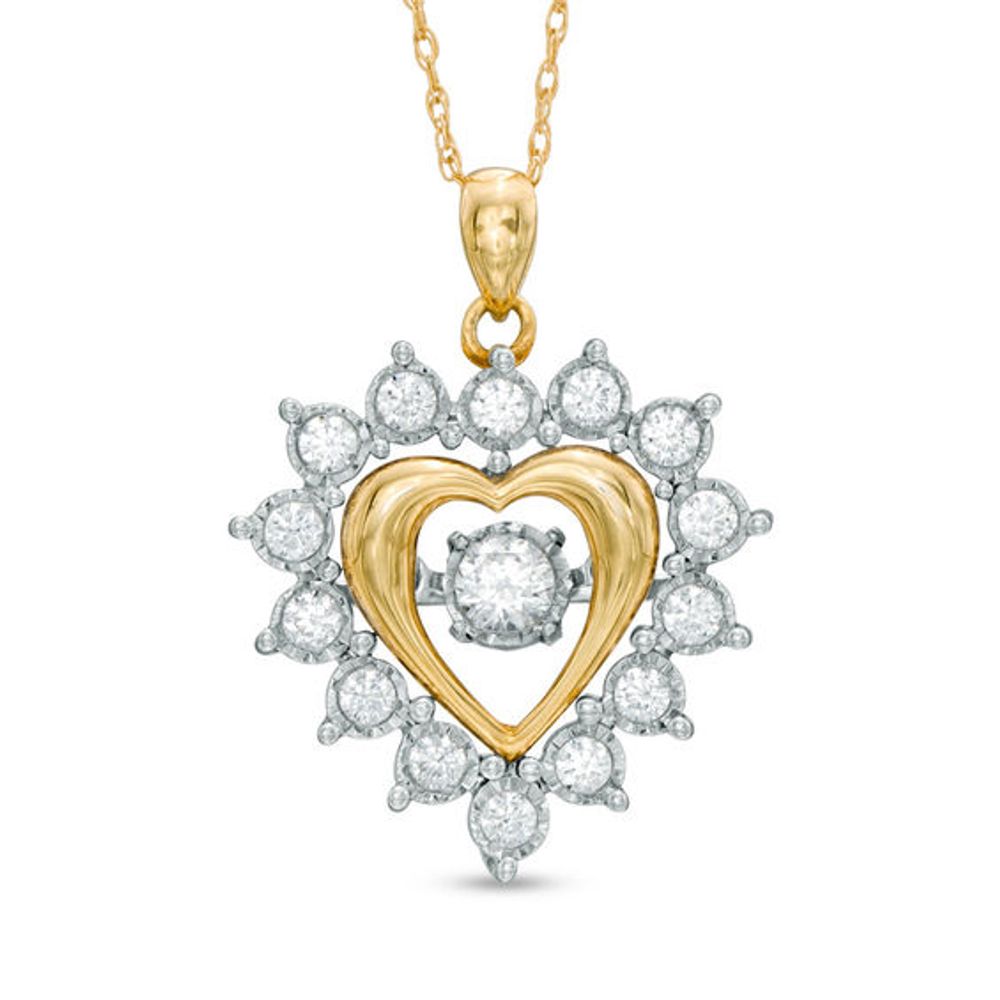 1/2 CT. T.w. Diamond Frame Heart Pendant in 10K Gold
