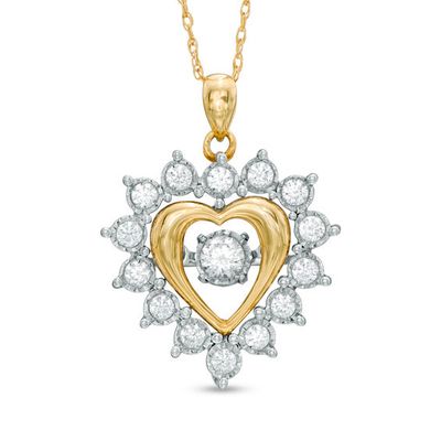 1/2 CT. T.w. Diamond Frame Heart Pendant in 10K Gold