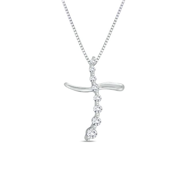 Sterling Silver Diamond Infinity Cross Pendant 3 Stone Illusion Set Zales |  eBay