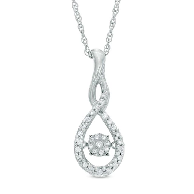 1/6 CT. T.w. Diamond Twist Teardrop Pendant in Sterling Silver