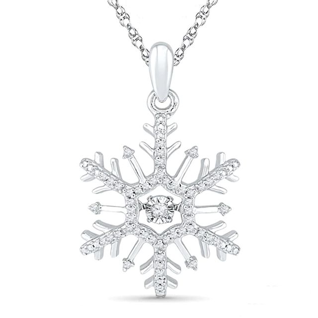 1/6 CT. T.w. Diamond Snowflake Pendant in 10K White Gold