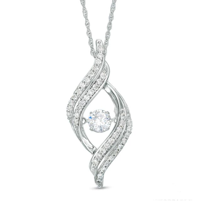 3/4 CT. T.w. Diamond Open Flame Pendant in 10K White Gold