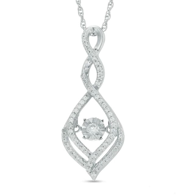 1/4 CT. T.w. Diamond Cascading Infinity Drop Pendant in Sterling Silver