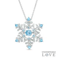 Swiss Blue Topaz Snowflake Pendant in Sterling Silver