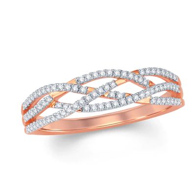 1/4 CT. T.w. Diamond Woven Ring 10K Rose Gold