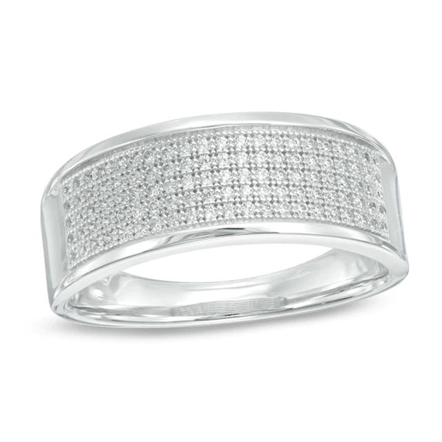Men's 1/3 CT. T.w. Diamond Multi-Row Band in Sterling Silver