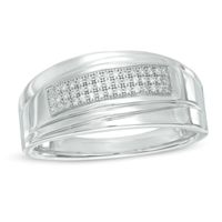 Men's 1/10 CT. T.w. Diamond Slant Band in Sterling Silver