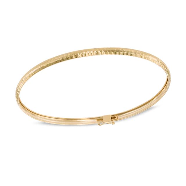 Diamond-Cut Bangle in 10K Gold - 7.5"