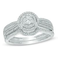 1/2 CT. T.w. Diamond Frame Bridal Set In 10K White Gold