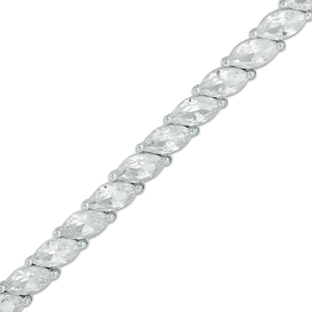 Marquise Lab-Created White Sapphire Tennis Bracelet in Sterling Silver - 7.25"