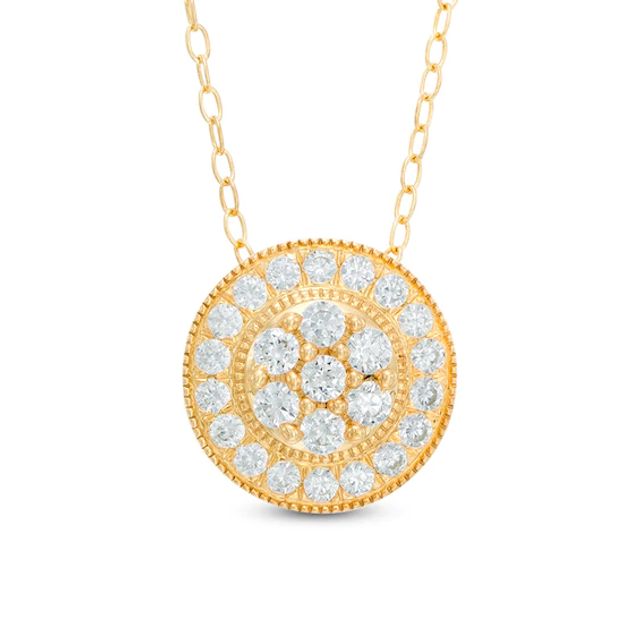 1/2 CT. T.w. Multi-Diamond Vintage-Style Pendant in 10K Gold