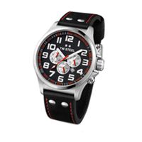 Men's TW Steel Pilot Chronograph Leather Strap Watch with Black Dial (Model: Tw415)