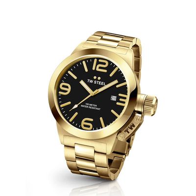 Men's TW Steel Canteen Gold-Tone Watch with Black Dial (Model: Cb91)