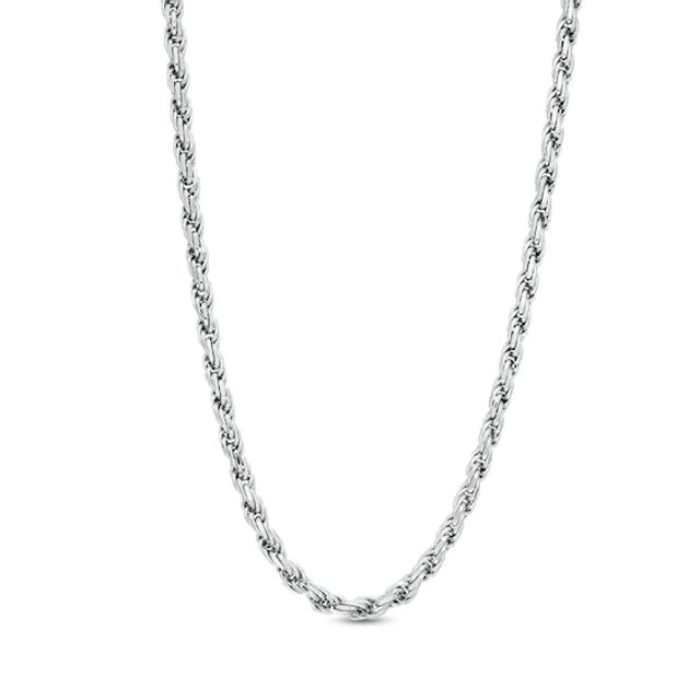 Ladies' 3.6mm Diamond-Cut Rope Chain Necklace in Solid Sterling Silver - 20"