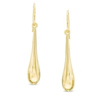 Elongated Teardrop Earrings in Hollow 14K Gold