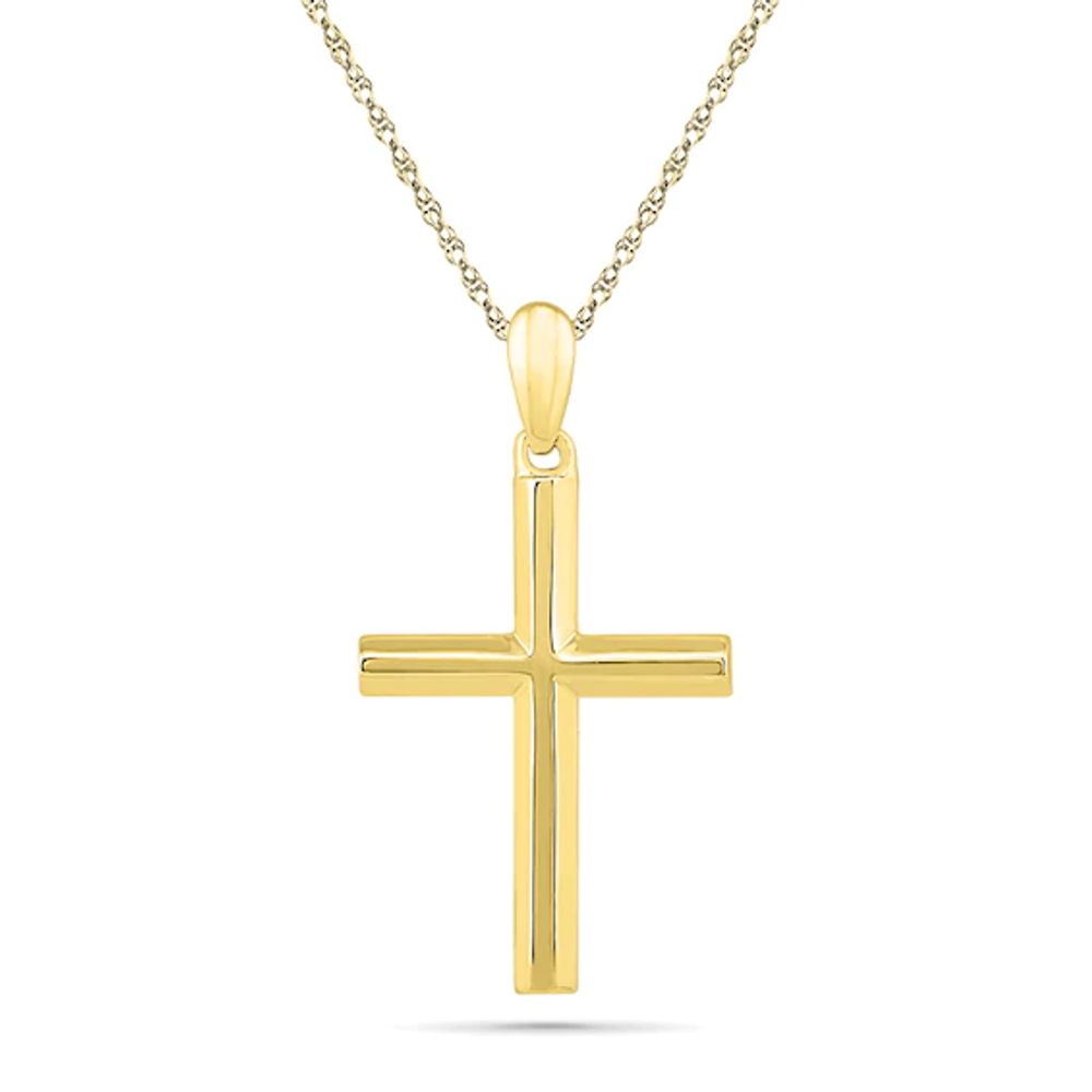 Stacked Cross Pendant in 10K Gold