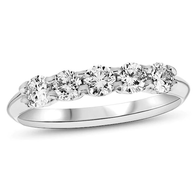 3/4 CT. T.w. Diamond Five Stone Anniversary Band in 14K White Gold