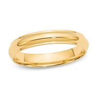 Men's 4.0mm Stepped Edge Wedding Band 14K Gold