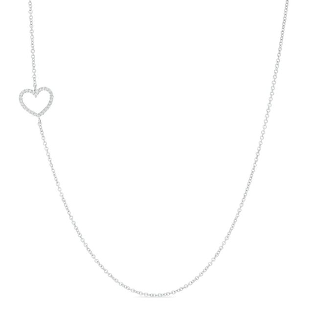 Diamond Accent Heart Necklace in 10K White Gold