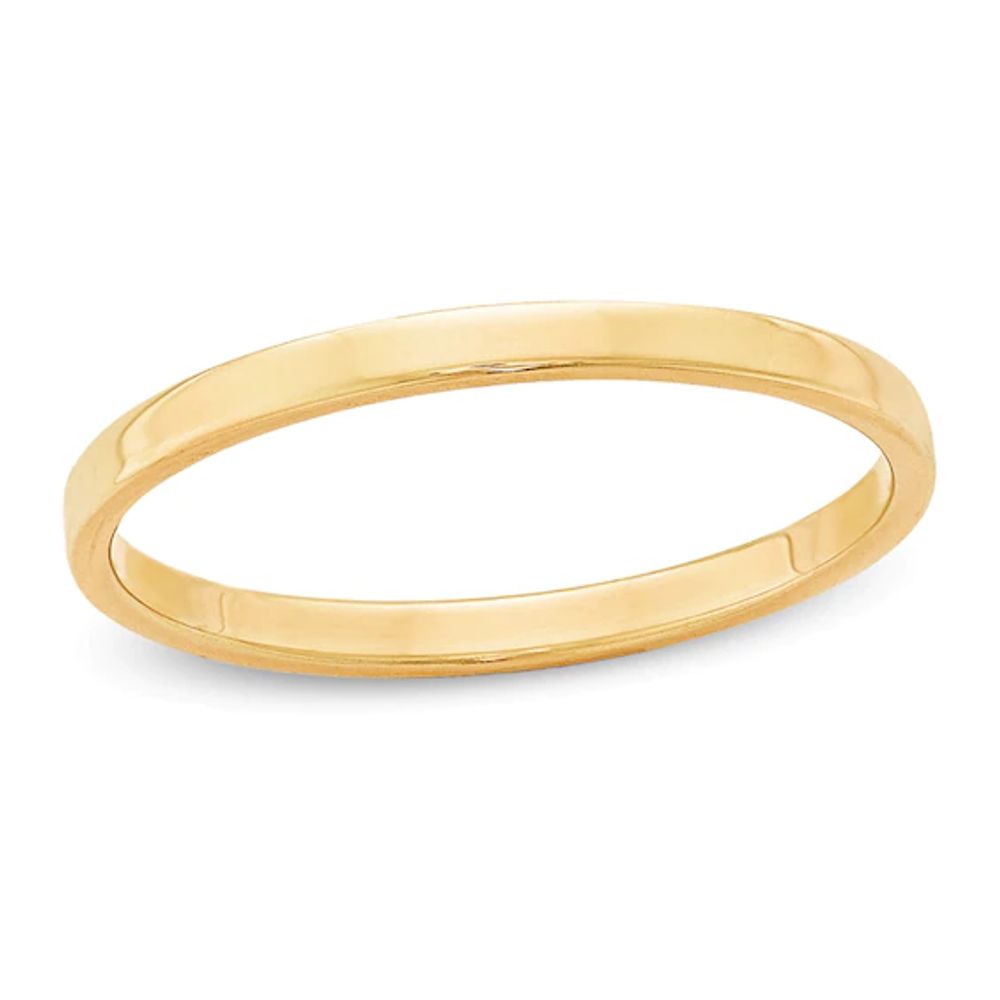 Men's 2.0mm Flat Square-Edged Wedding Band 14K Gold