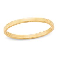 Men's 2.0mm Flat Square-Edged Wedding Band 14K Gold