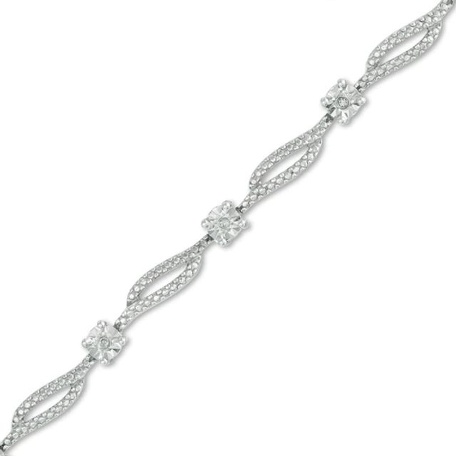 Diamond Accent Bracelet in Sterling Silver - 7.25"